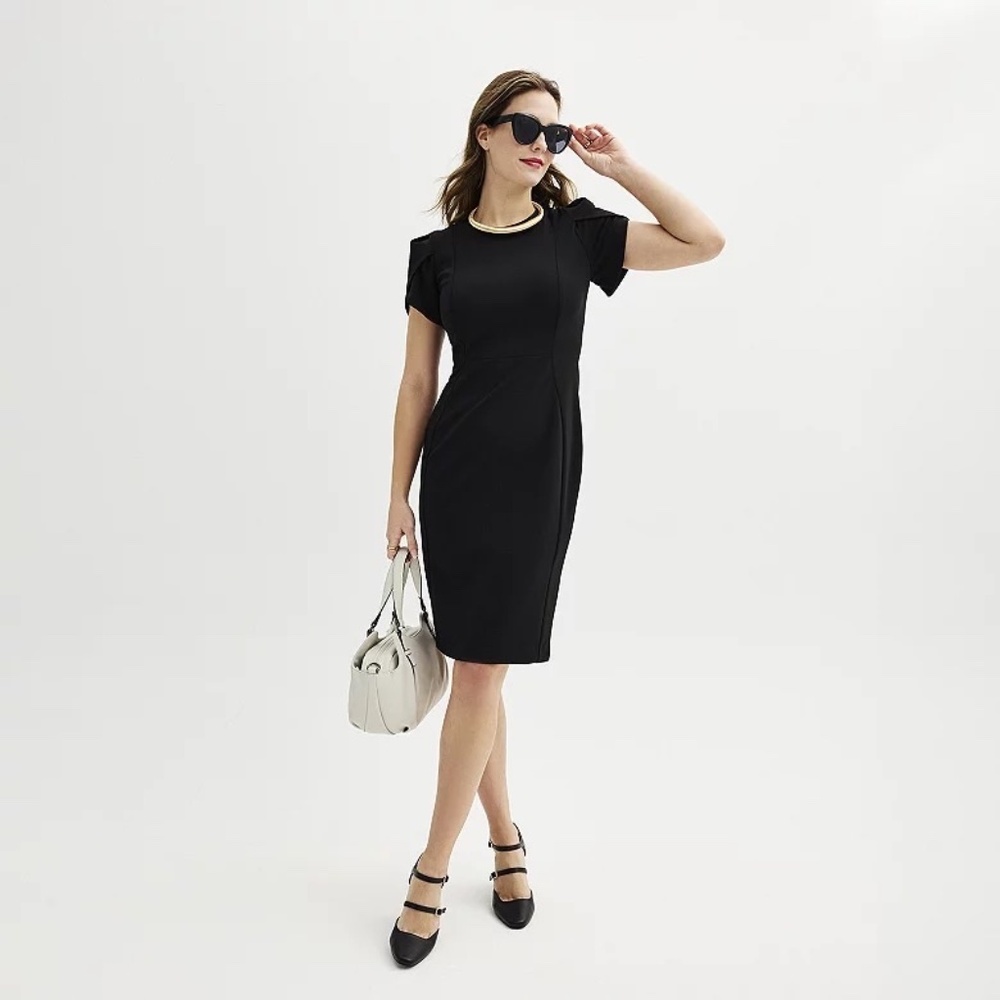 NWT Marc New York Black Tulip Sleeve Dress Size 10P